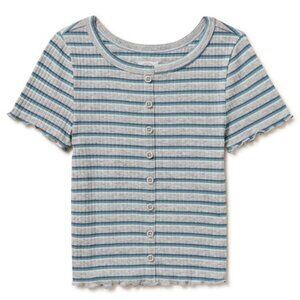 EUC Wonder Nation Girls Short Sleeve Ribbed Top, Sz XL (14-16) Plus